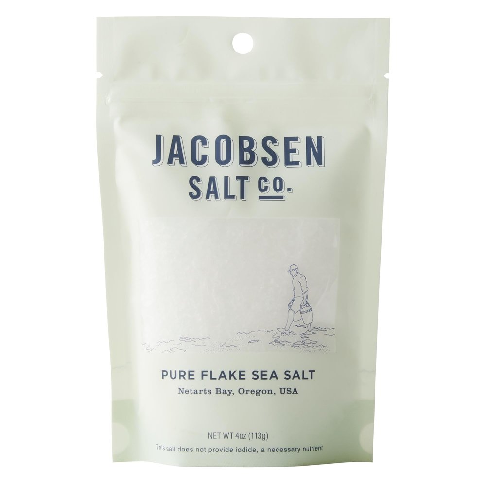 Jacobsen Salt Co. Pure Flake Sea Salt  Kosher Salt, Coarse, Non-Iodized Made in USA, Non-GMO, Steak Seasoning, Gourmet, Real Salt Flakes  4oz