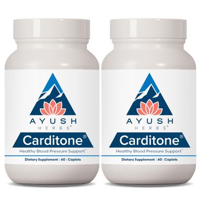 Ayush Herbs Carditone - Natural Heart Health Supplement for Women & Men, BP Formula, Holistic Heart Supplement with Rauwolfia, Arjuna, Calcium, and Magnesium - 60 Vegetarian Caplets (2 Count)