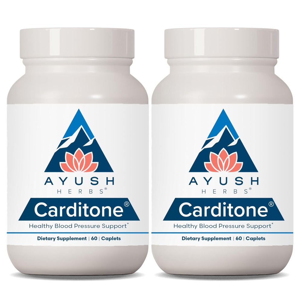 Ayush Herbs Carditone - Natural Heart Health Supplement for Women & Men, BP Formula, Holistic Heart Supplement with Rauwolfia, Arjuna, Calcium, and Magnesium - 60 Vegetarian Caplets (2 Count)