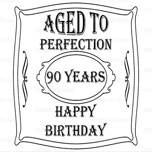 1/4 Sheet - Aged To Perfection 90th Birthday - Edible Cake/Cupcake Party Topper - D21908