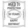 1/4 Sheet - Aged To Perfection 90th Birthday - Edible Cake/Cupcake Party Topper - D21908 view 1