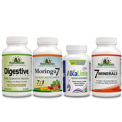 Alcalosis Control Kit - The Banlance pH - Vitamin C + 7 Minerals + Alkaline + Moringa 7 + Digestive Action - Dietary Supplements