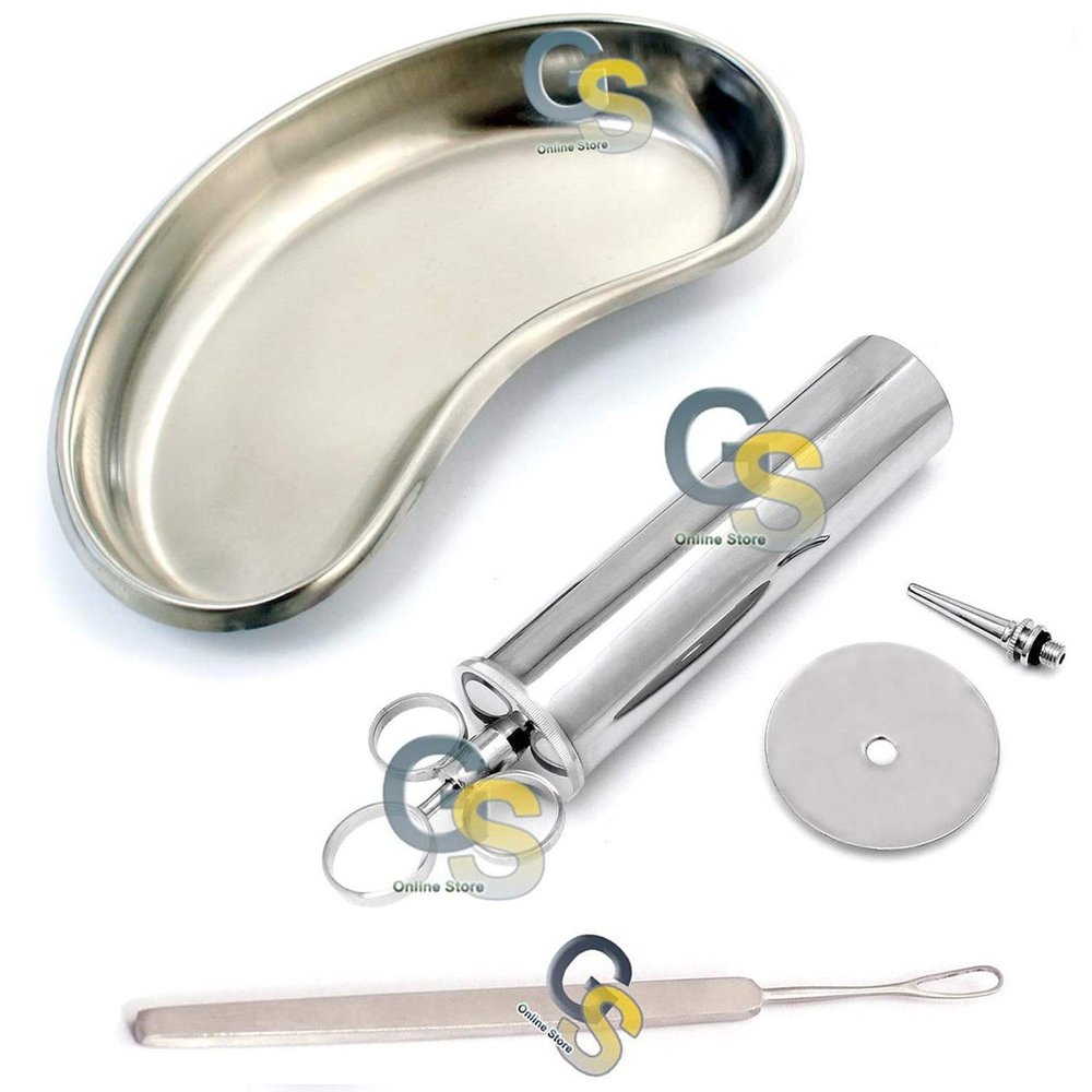 G.S 3 PIECE EAR WAX CLEANING SET, EAR WAX SYRINGE, EAR WAX REMOVER, KIDNEY BOWL
