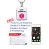 Divoti Deep Custom Laser Engraved Stainless Steel Medical Alert Necklace for Women, Sleek Tag Medical ID Necklace, Medical Pendant Tag w/Free Engraving -24/28" Snake Chain -Vivid Red view 4