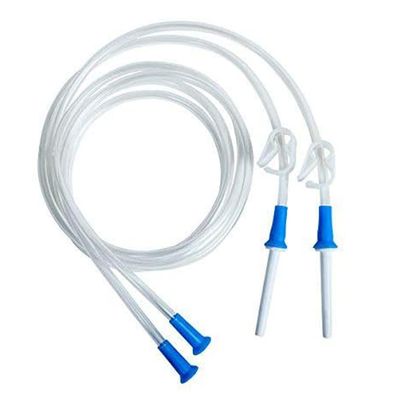 HealthAndYoga Replacement Enema Tubing Super Economical, Hygienic, Medical Grade PVC - 1.5 Meter with Hose Clamp and Nozzle Enema Supplies Compatible with most Bucket Bag Kits (2 Set)