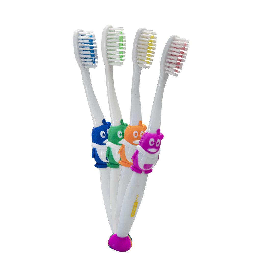 Vivid Kids Soft Bristle Toothbrush - Colorful Soft Handle, Toddler Size - Great for Travel, Individually Pack (72)