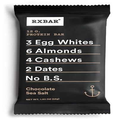 RXBAR Whole Food Protein Bar, Chocolate Sea Salt, 1.83 Ounce (Pack of 4)
