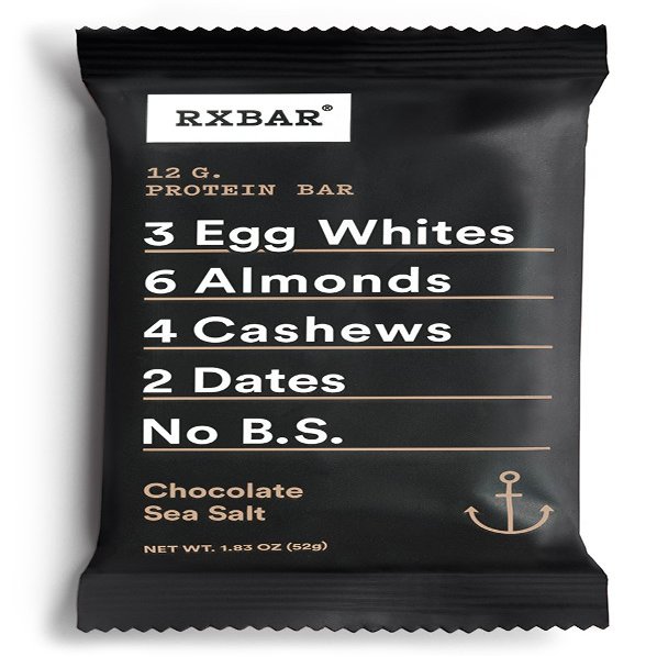 RXBAR Whole Food Protein Bar, Chocolate Sea Salt, 1.83 Ounce (Pack of 4)