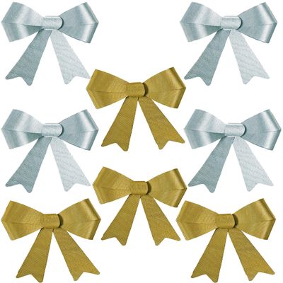 Set of 8 Metallic Bows - Bows Measure 12 x 16.5 - Great for Hanging on Banisters, Wreaths, and So Much More! (8)