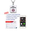 Divoti Deep Custom Laser Engraved Stainless Steel Medical Alert Necklace for Women, Sleek Tag Medical ID Necklace, Medical Pendant Tag w/Free Engraving -24/28" Curb Chain -TP Magenta view 4