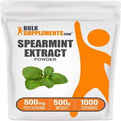 BulkSupplements.com Spearmint Extract Powder - Food-Grade Spearmint Powder, Herbal Supplement - Vegan & Gluten Free, 500mg per Serving, 500g (1.1 lbs) (Pack of 1)