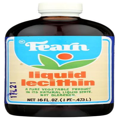Fearn Liquid Lecithin - 16 fl oz - Case of 12 - Gluten Free - Dairy Free - Yeast Free - Wheat Free - by Fearns Soya Food