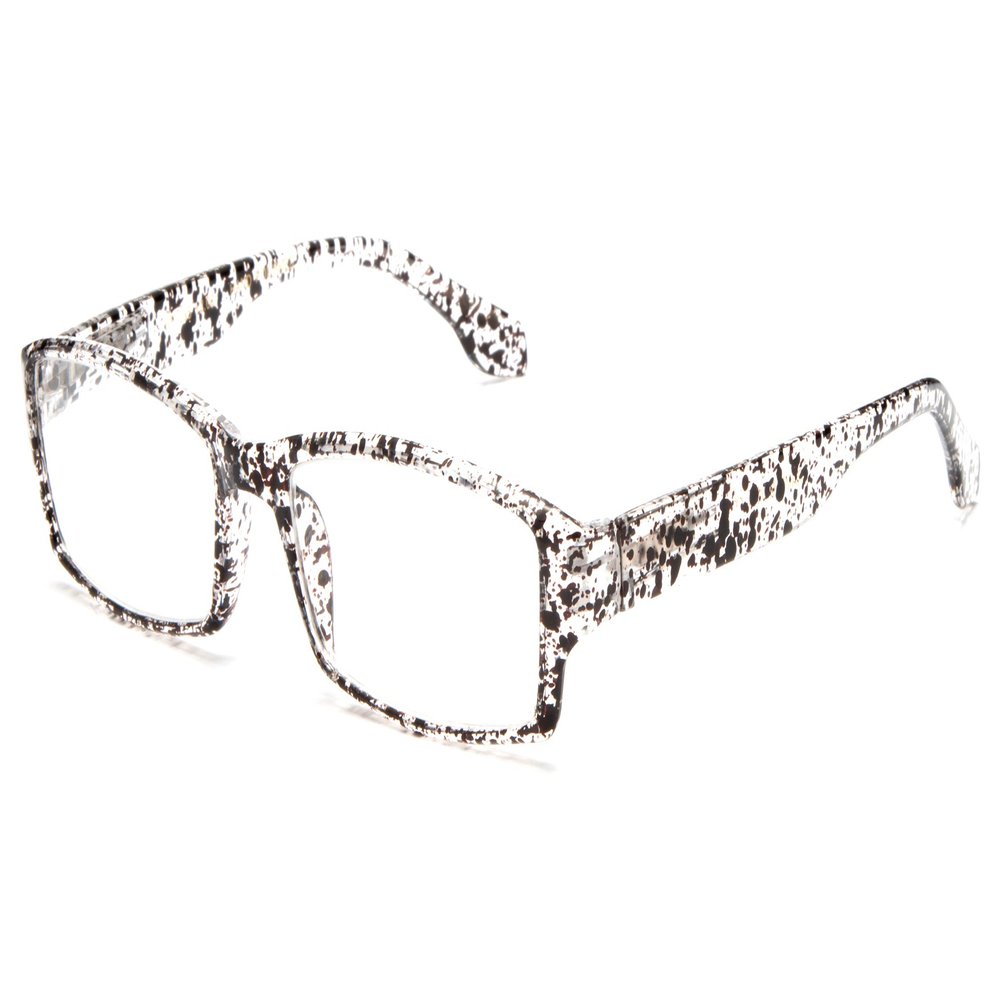 Newbee Fashion -"Confetti" Squared Thin Frame Temple Design Fashion Reading Glasses
