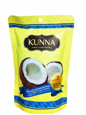 2 Packs of Oven-baked Crispy Coconut, Snacks Made Healthy By Kunna. & Delicious, Premium Fruit Snack From Thailand) (50 G/ Pack)