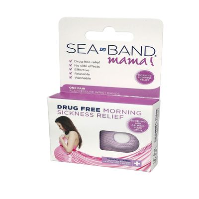 Sea-Band - Mama! Acupressure Wrist Bands for Drug Free Morning Sickness Relief - 1 Pair (Pack of 4)