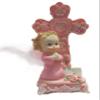 Baptism Christening First Communion Praying Angel Girl Next to a Cross with Bible on a side view 1