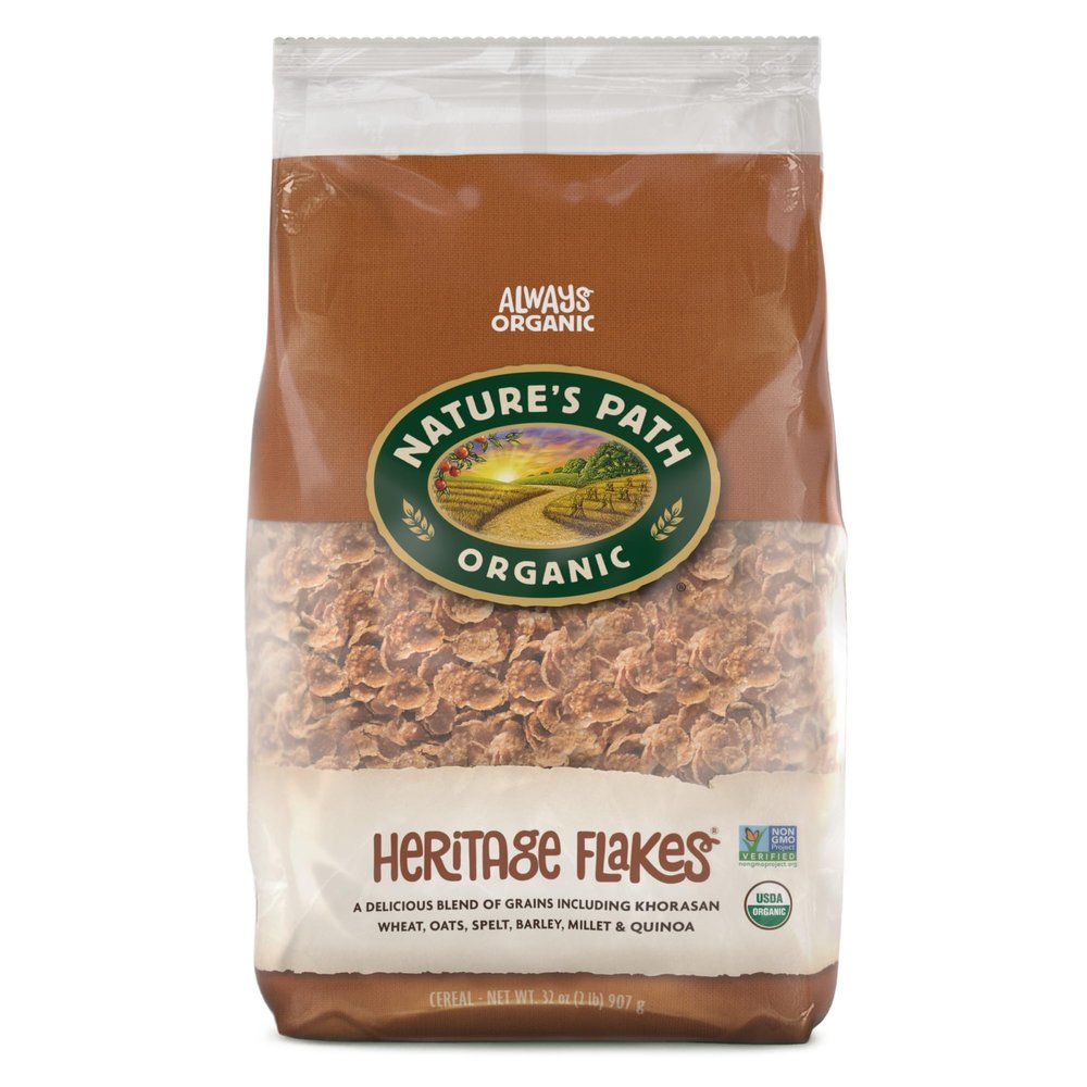 Nature's Path Organic Heritage Flakes Cereal, 32 oz (Pack of 1), Non-GMO, Earth Friendly Packaging