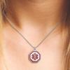 Divoti Deep Custom Laser Engraved Stainless Steel Medical Alert Necklace for Women, Premier Octagon Tag Medical ID Necklace, Medical Pendant Tag w/Free Engraving- 24 in Rope Chain -TP Red view 2