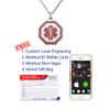 Divoti Deep Custom Laser Engraved Stainless Steel Medical Alert Necklace for Women, Premier Octagon Tag Medical ID Necklace, Medical Pendant Tag w/Free Engraving- 24 in Rope Chain -TP Red view 4