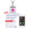 Divoti Deep Custom Laser Engraved Stainless Steel Medical Alert Necklace for Women, Sleek Tag Medical ID Necklace, Medical Pendant Tag w/Free Engraving -24/28" Curb Chain -Violet view 4
