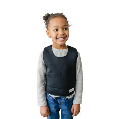 Fun and Function - Black Weighted Compression Vest for Kids & Adults - Calming Weighted Vest for Sensory Issues - for Toddlers, Kids, Teens & Adult - Black Color is 1" Longer