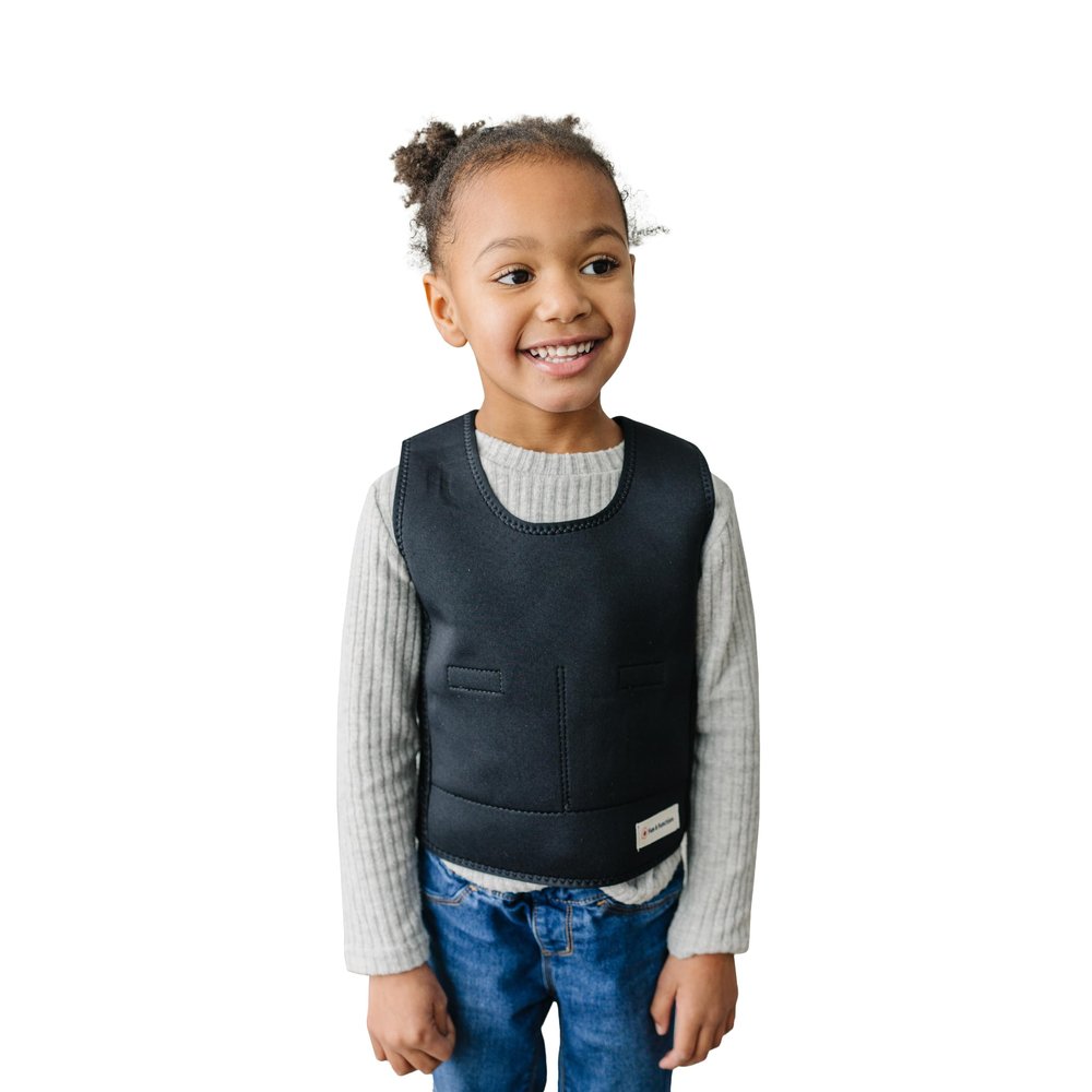 Fun and Function - Black Weighted Compression Vest for Kids & Adults - Calming Weighted Vest for Sensory Issues - for Toddlers, Kids, Teens & Adult - Black Color is 1" Longer
