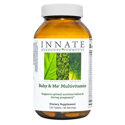 INNATE Response Formulas Baby & Me Multivitamin - Prenatal and Postnatal Vitamin with Folate, Choline, and Vitamins B12 and D3 - Vegetarian, Non-GMO, and Gluten-Free - 120 Tablets (60 Servings)