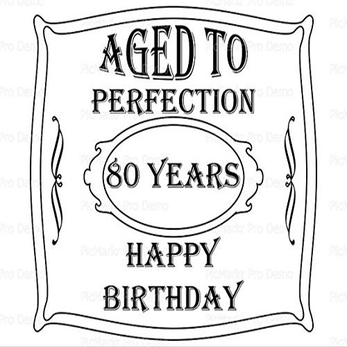 1/4 Sheet - Aged To Perfection 80th Birthday - Edible Cake/Cupcake Party Topper - D21906