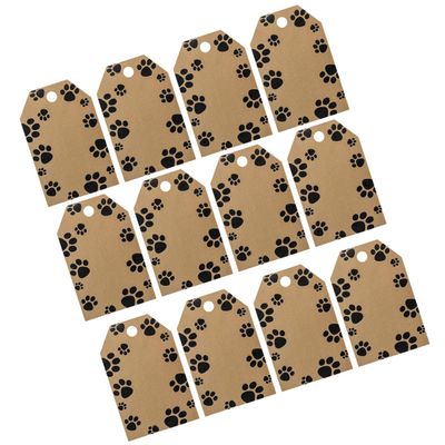 Holiday Gift Wrap - Christmas Gift Tags - 50 pk (Kraft Paw Print)