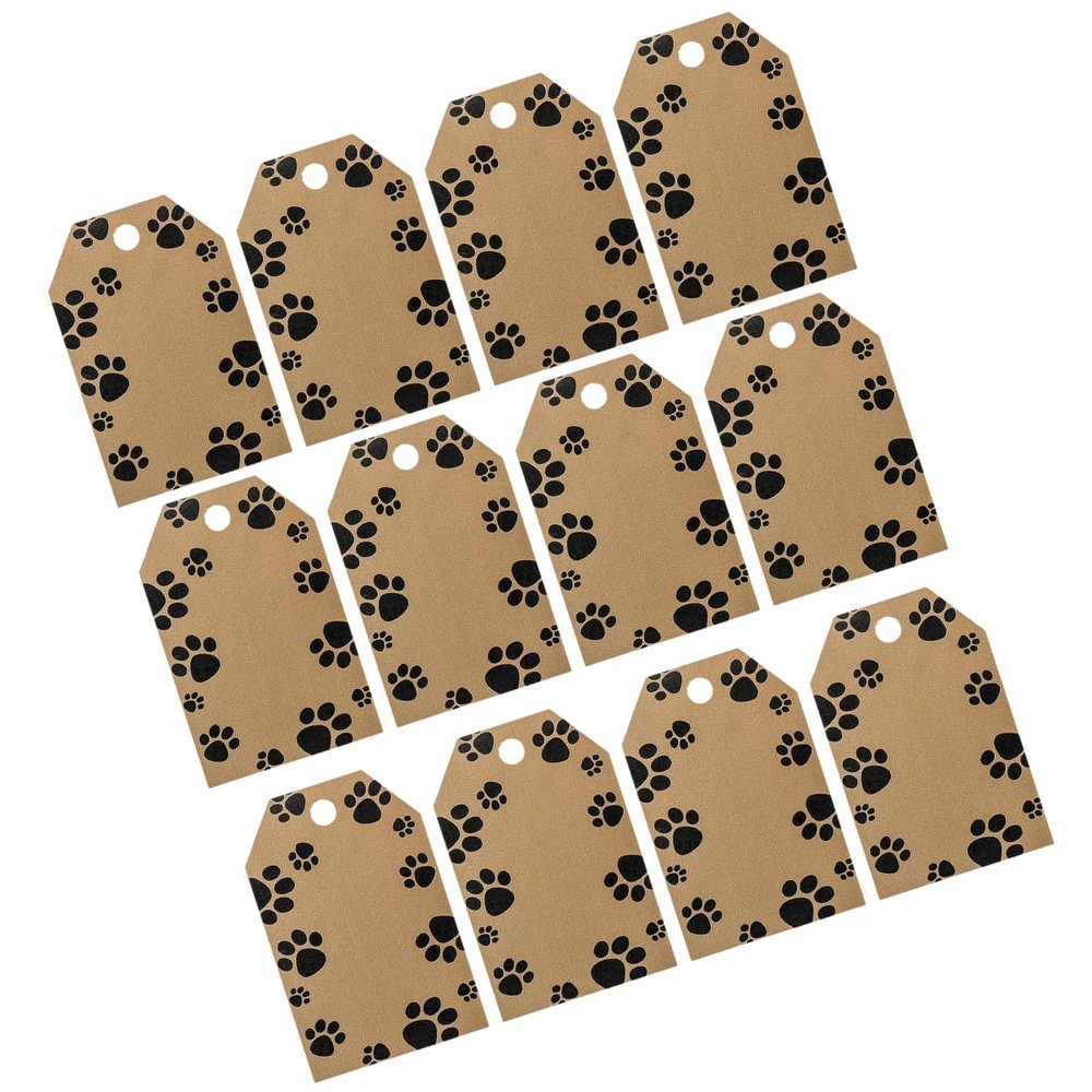 Holiday Gift Wrap - Christmas Gift Tags - 50 pk (Kraft Paw Print)
