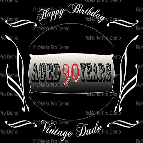 1/4 Sheet - Aged 90 Years Birthday - Edible Cake/Cupcake Party Topper - D21888