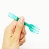 Daikokuro Industries 3771310 Mini Fork, 100, Approx. 3.9 inches (10 cm), Clear Green, Commercial Use, Disposable, 5 Rows, 1000 Pieces (Package of 100) view 3