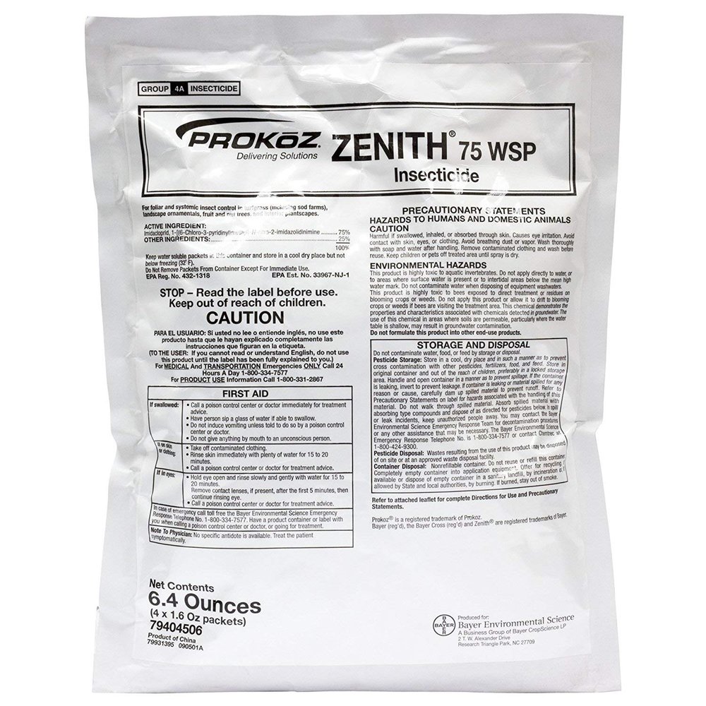 Nessagro Zenith 75% WSP IMIDACLOPRID-Generic for Merit 4 x 1.6 oz Packet .#GH45843 3468-T34562FD465738