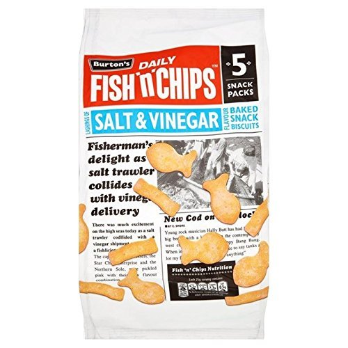Burton's Fish & Chips Salt & Vinegar 25g x 5 per pack (Pack of 2)