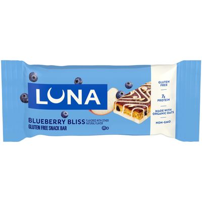 LUNA Bar - Blueberry Bliss Flavor - Gluten-Free - Non-GMO - 7-9g Protein - Made with Organic Oats - Low Glycemic - Whole Nutrition Snack Bar - 1.69 oz.