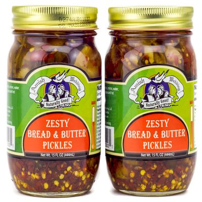 Amish Wedding Zesty Bread & Butter Pickles 15 Ounces (Pack of 2)