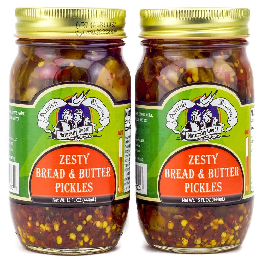 Amish Wedding Zesty Bread & Butter Pickles 15 Ounces (Pack of 2)