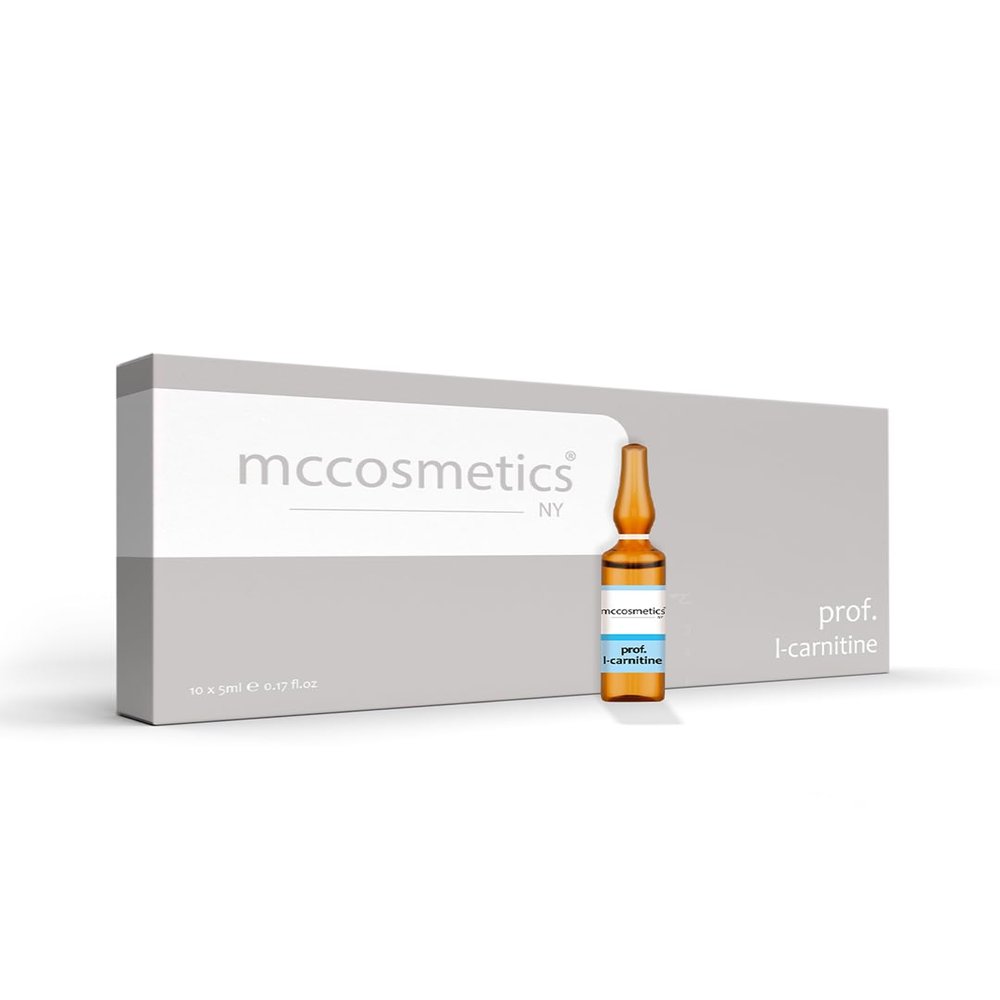 MCCosmetics NY | Prof. L-Carnitine 20% | 10 x 5ml Ampoules | Professional Cosmetic Treatment for Smooth and Toned Skin Look | Made in Spain