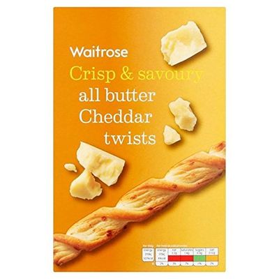 All Butter Savoury Cheddar Cheese Twists Waitrose 125g (Pack of 6)