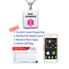 Divoti Deep Custom Laser Engraved Stainless Steel Medical Alert Necklace for Women, Sleek Tag Medical ID Necklace, Medical Pendant Tag w/Free Engraving -24/28" Snake Chain -Violet view 4