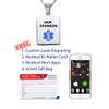 Divoti Deep Custom Laser Engraved Stainless Steel Medical Alert Necklace for Women, Sleek Tag Medical ID Necklace, Medical Pendant Tag w/Free Engraving -24/28" Snake Chain -Light BLue view 4
