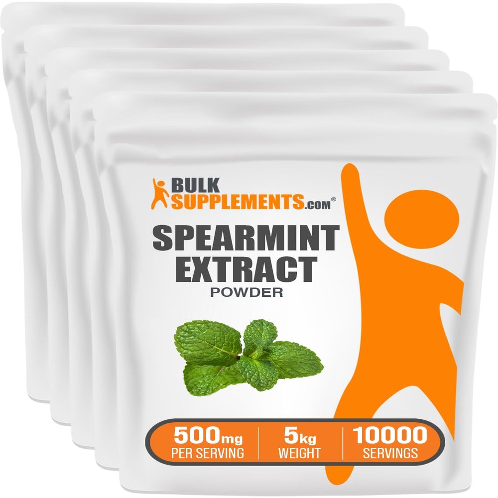 BulkSupplements.com Spearmint Extract Powder - Food-Grade Spearmint Powder, Herbal Supplement - Vegan & Gluten Free, 500mg per Serving, 1kg (2.2 lbs) (Pack of 5)