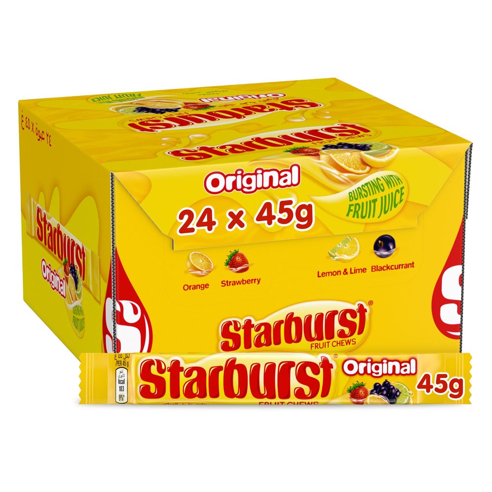 Starburst Original Fruit Chews Roll 45 g (Pack of 24)