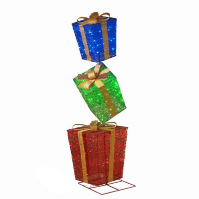 The Gerson Company 72'' High Stacked Glittering Gift Boxes