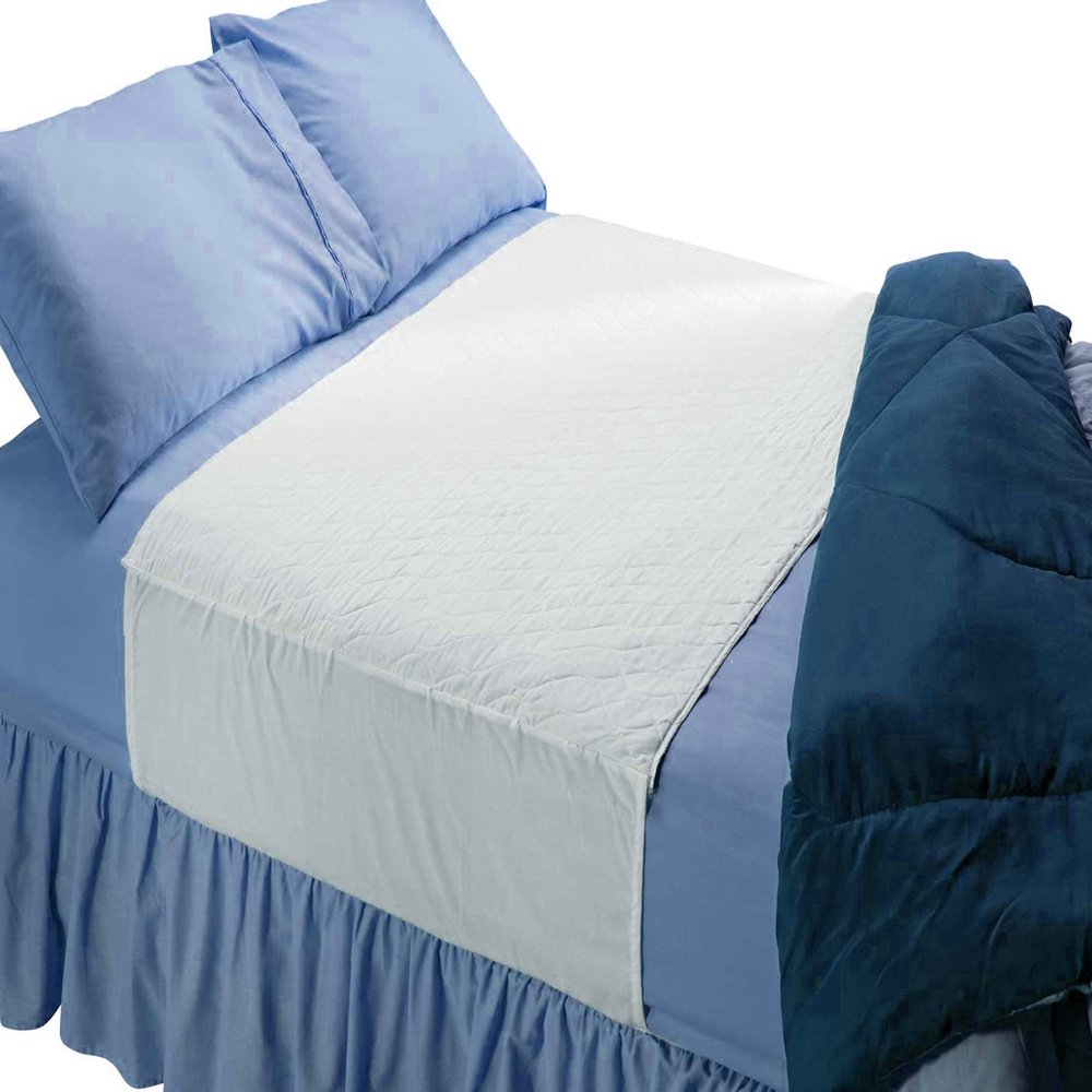 Saddle Style Absorbent Bed Pad with Tuck-in Sides (34 x 52 Inch) - Waterproof Washable 300x for Incontinence Tuckable Reusable Underpad Protection (Full, Queen) - Baby, Child, Adult - Sequoia Health