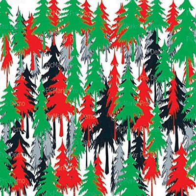 1/4 Sheet - Merry Christmas Trees - Edible Cake/Cupcake Party Topper - D21791