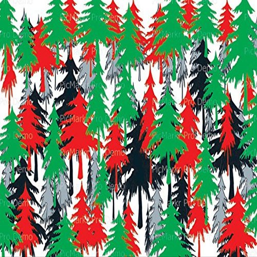 1/4 Sheet - Merry Christmas Trees - Edible Cake/Cupcake Party Topper - D21791
