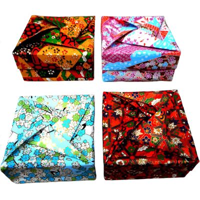 Handcrafted Paper Origami Gift Boxes, Set of 4