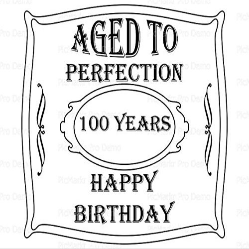1/4 Sheet - Aged To Perfection 100th Birthday - Edible Cake/Cupcake Party Topper - D21910