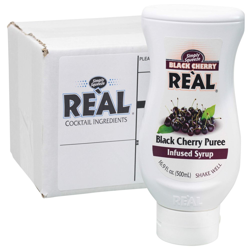 Black Cherry Rel, Black Cherry Puree Infused Syrup, 16.9 FL OZ Squeezable Bottle (Pack of 1)